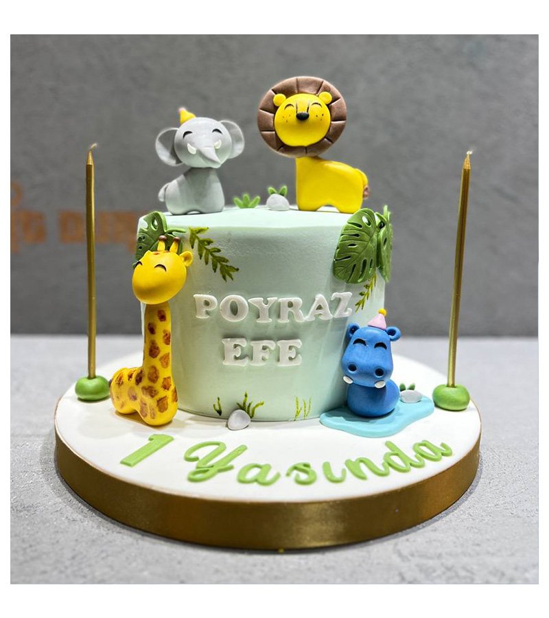 1 yaş erkek bebek doğum günü pastası