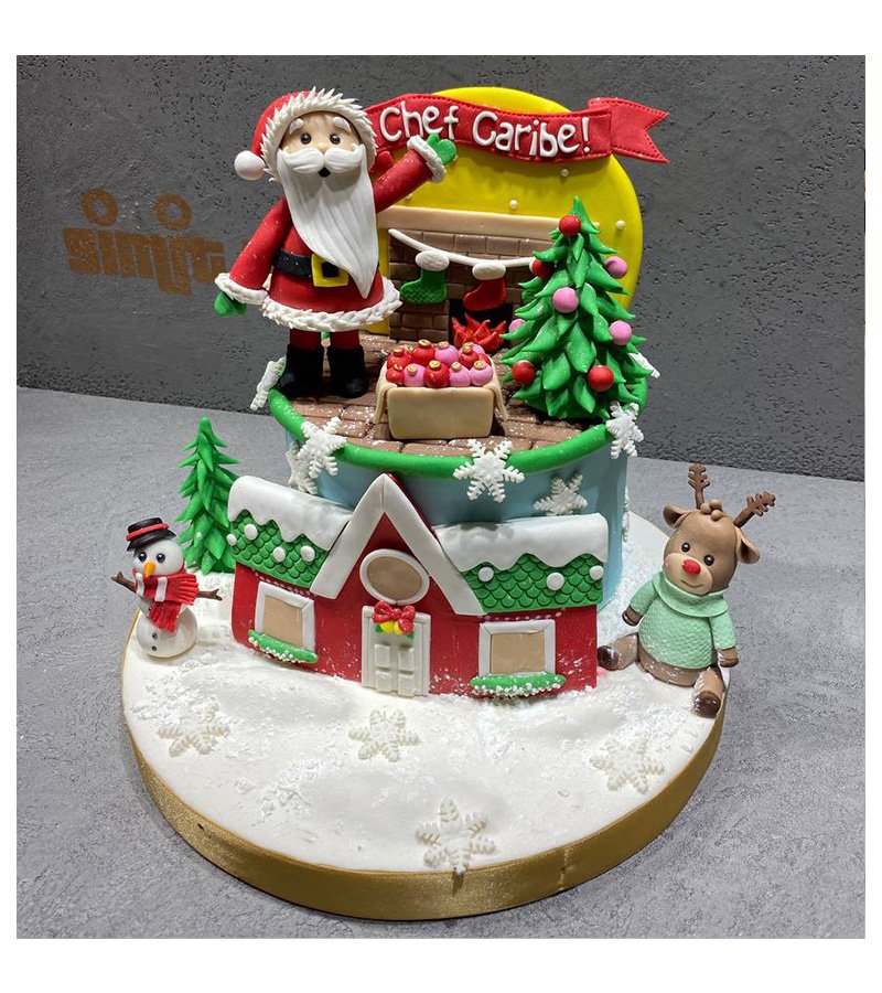 yılbaşı noel baba doğum günü pastası konsepti online sipariş